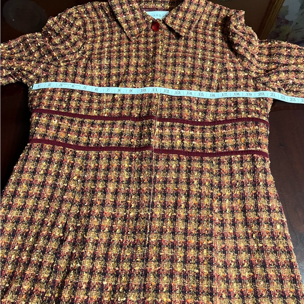 Sag Harbor Dress coat basket weave orange yellow red and brown size 16 - Picture 8 of 13